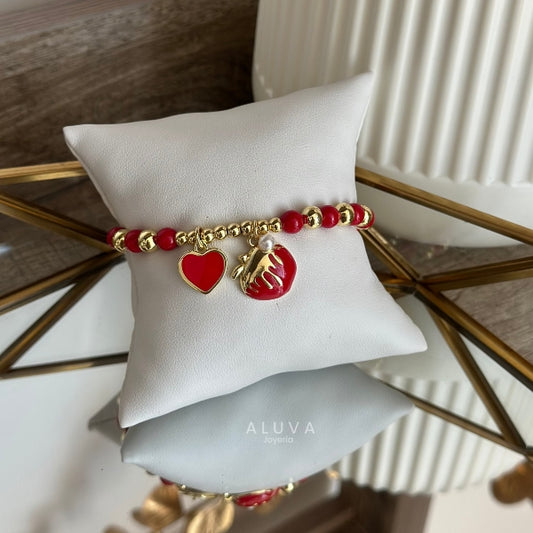 Pulsera roja resorte
