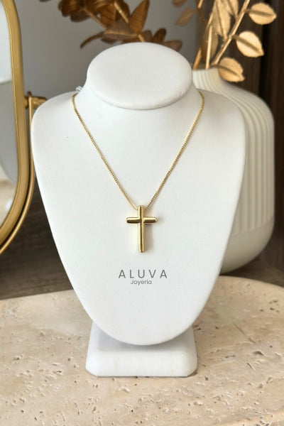 Cruz lisa dorada